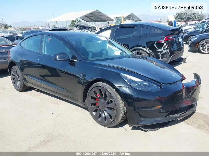 2023 Tesla Model 3 Performance Dual Motor All-Wheel Drive VIN: 5YJ3E1EC7PF509053 Lot: 40001267