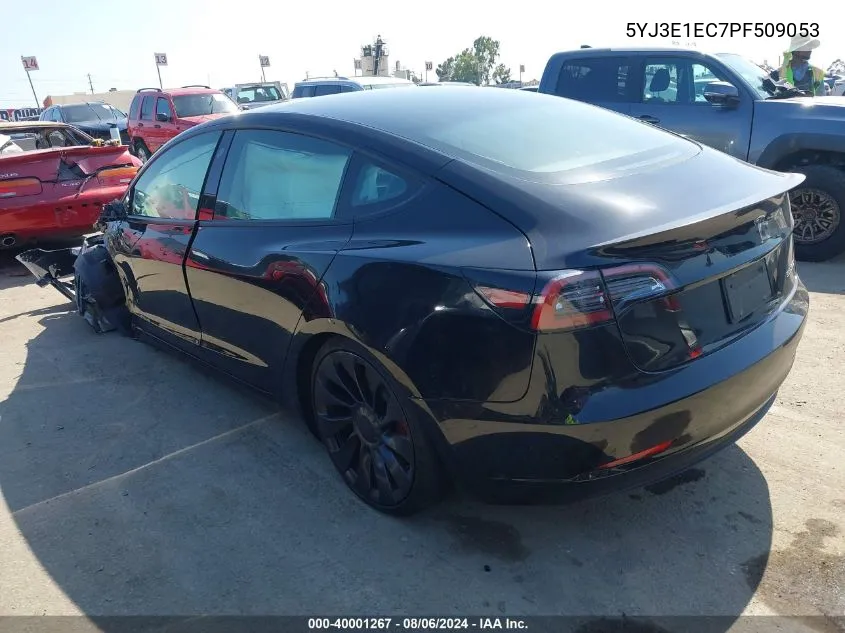 2023 Tesla Model 3 Performance Dual Motor All-Wheel Drive VIN: 5YJ3E1EC7PF509053 Lot: 40001267