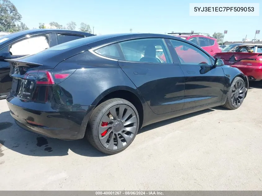 2023 Tesla Model 3 Performance Dual Motor All-Wheel Drive VIN: 5YJ3E1EC7PF509053 Lot: 40001267