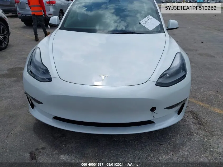 2023 Tesla Model 3 Rear-Wheel Drive VIN: 5YJ3E1EA1PF510262 Lot: 40001537