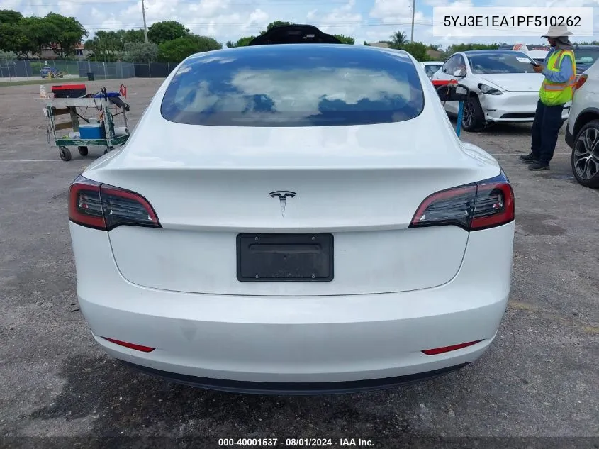 5YJ3E1EA1PF510262 2023 Tesla Model 3 Rear-Wheel Drive