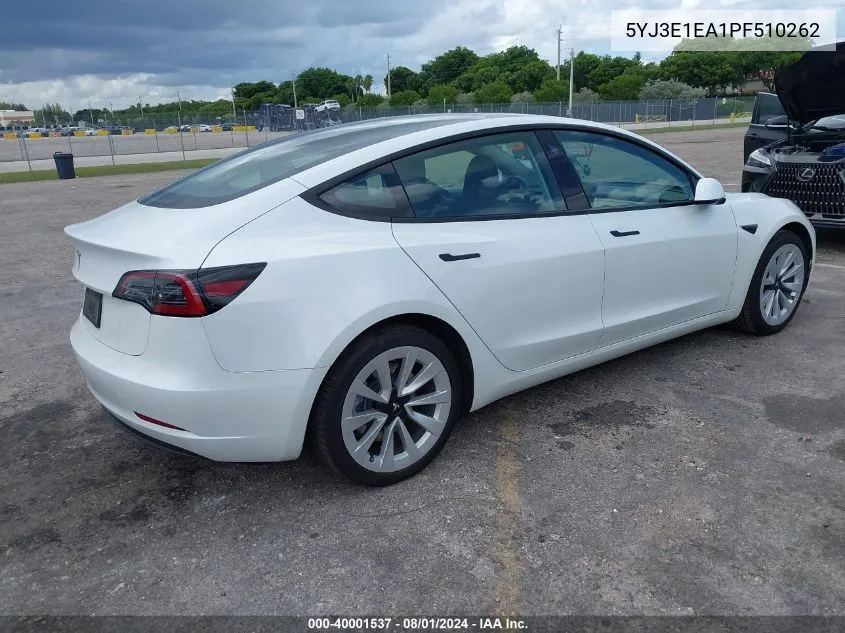 5YJ3E1EA1PF510262 2023 Tesla Model 3 Rear-Wheel Drive