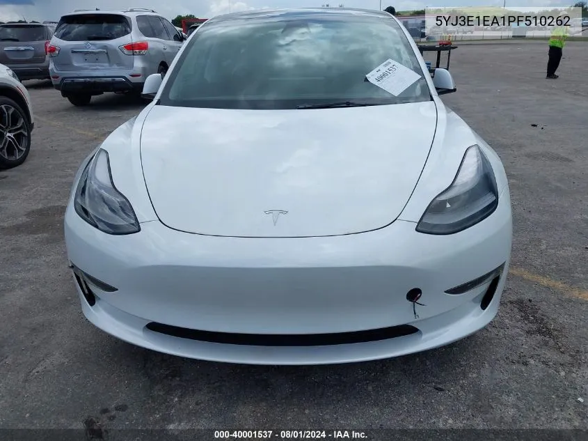 2023 Tesla Model 3 Rear-Wheel Drive VIN: 5YJ3E1EA1PF510262 Lot: 40001537