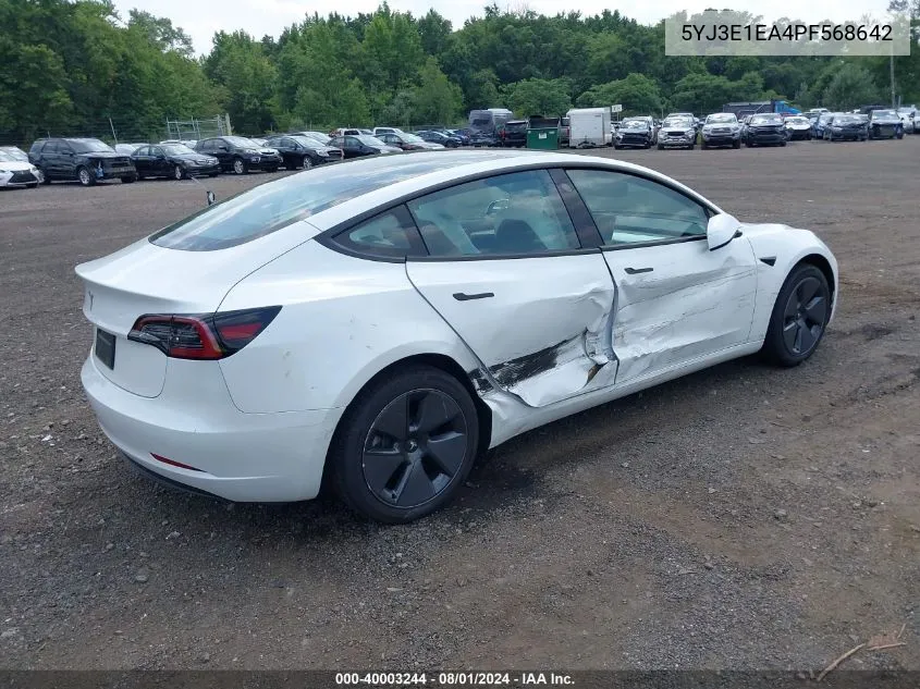 2023 Tesla Model 3 Rear-Wheel Drive VIN: 5YJ3E1EA4PF568642 Lot: 40003244