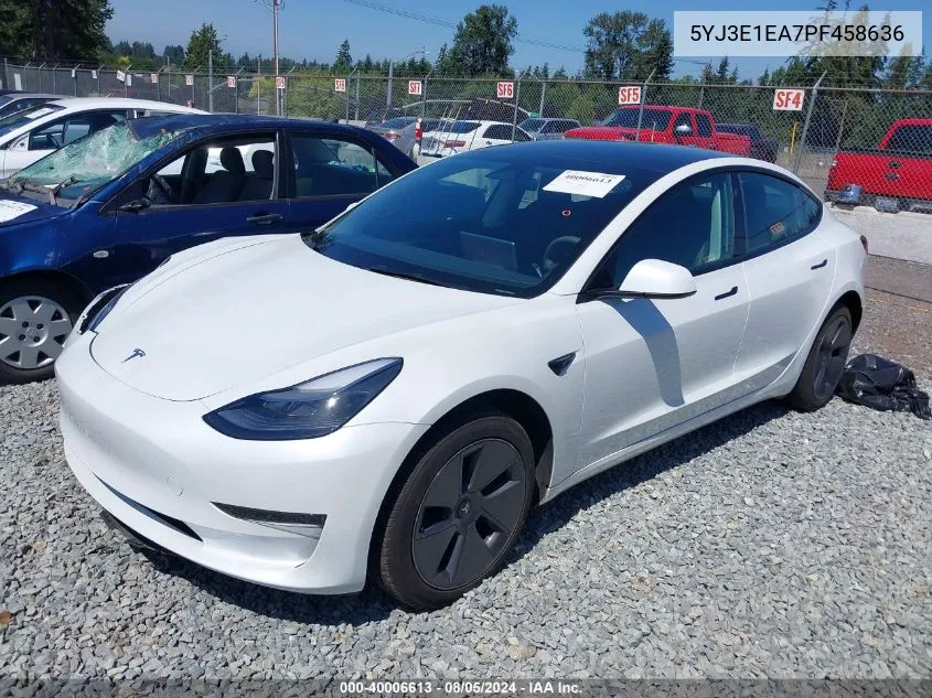 2023 Tesla Model 3 Rear-Wheel Drive VIN: 5YJ3E1EA7PF458636 Lot: 40006613