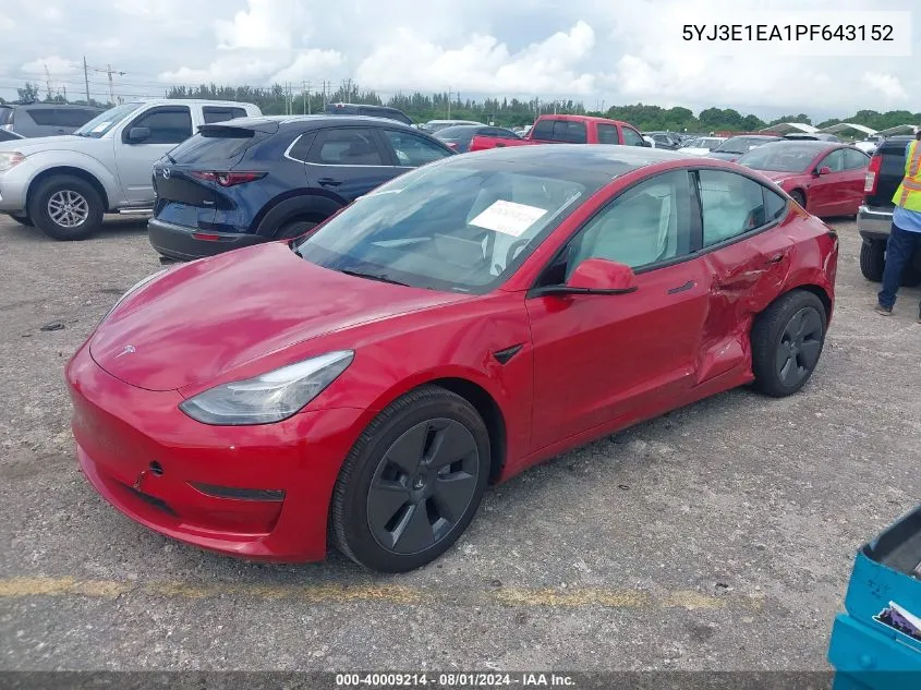 5YJ3E1EA1PF643152 2023 Tesla Model 3 Rear-Wheel Drive