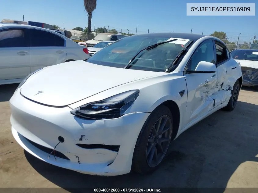 2023 Tesla Model 3 Rear-Wheel Drive VIN: 5YJ3E1EA0PF516909 Lot: 40012600