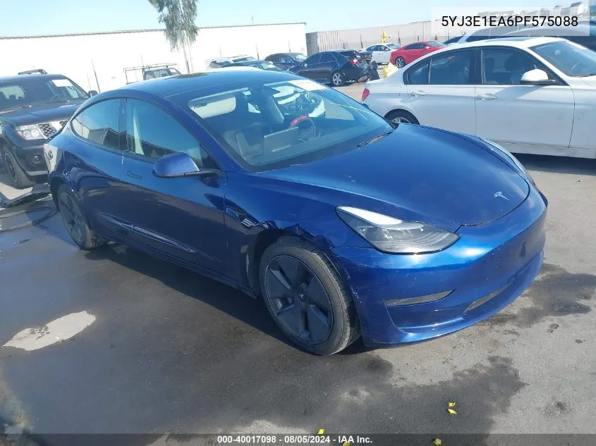 2023 Tesla Model 3 Rear-Wheel Drive VIN: 5YJ3E1EA6PF575088 Lot: 40017098