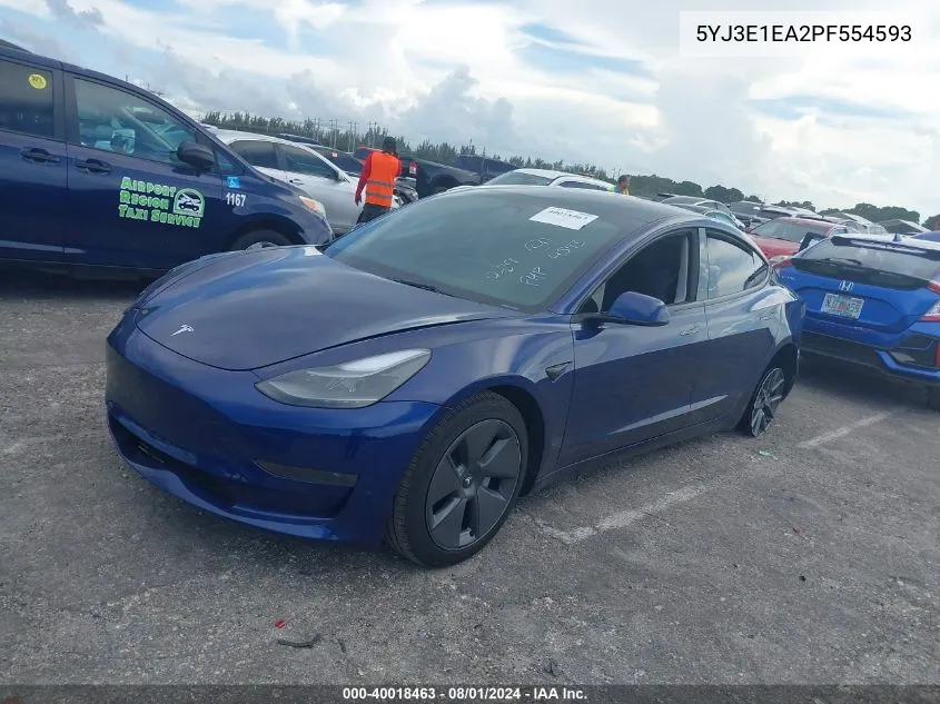 5YJ3E1EA2PF554593 2023 Tesla Model 3 Rear-Wheel Drive