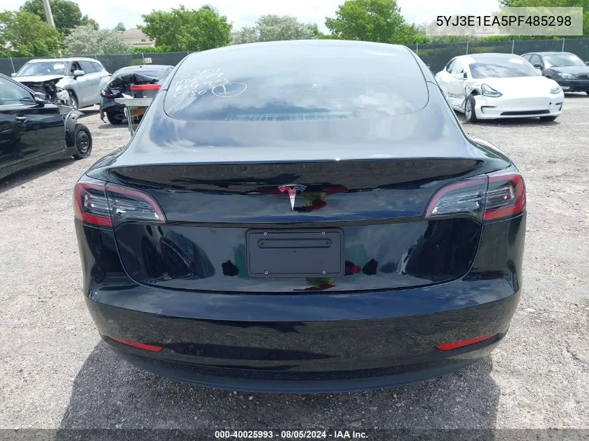 2023 Tesla Model 3 Rear-Wheel Drive VIN: 5YJ3E1EA5PF485298 Lot: 40025993