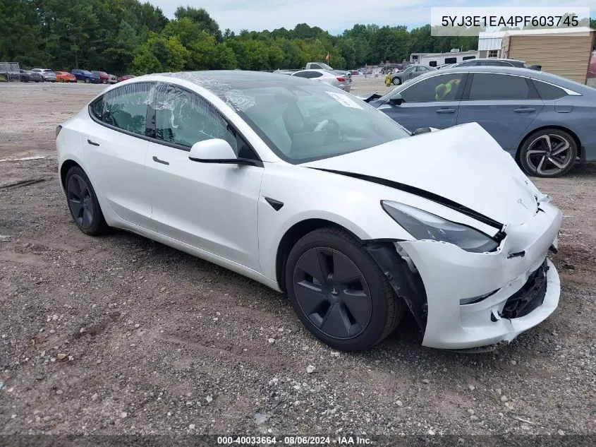 5YJ3E1EA4PF603745 2023 Tesla Model 3 Rear-Wheel Drive