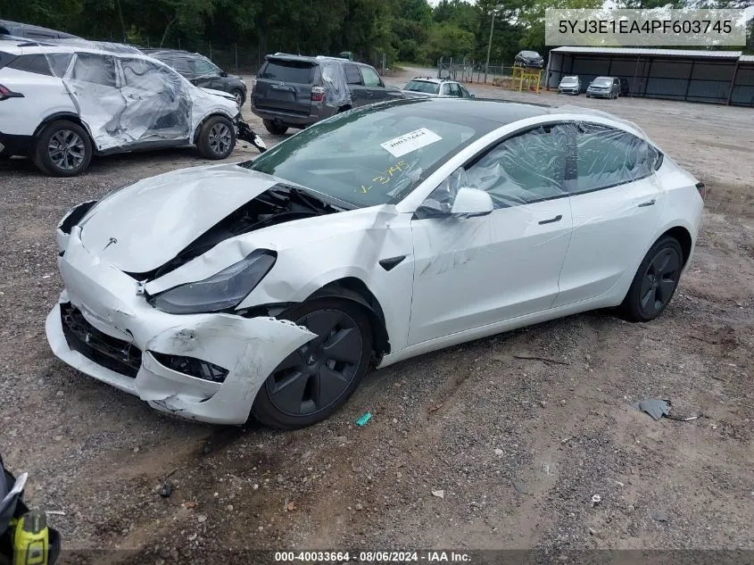 5YJ3E1EA4PF603745 2023 Tesla Model 3 Rear-Wheel Drive