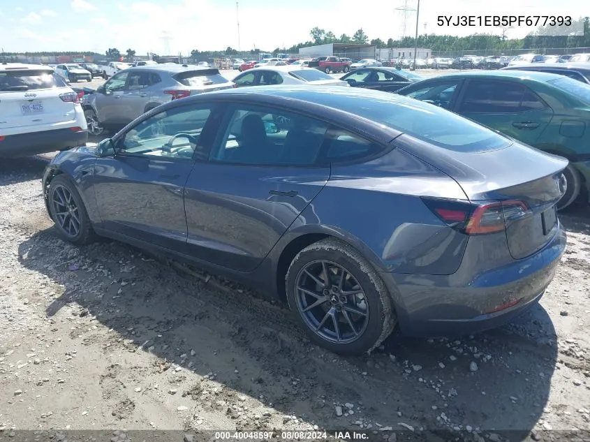 2023 Tesla Model 3 Long Range Dual Motor All-Wheel Drive VIN: 5YJ3E1EB5PF677393 Lot: 40048597