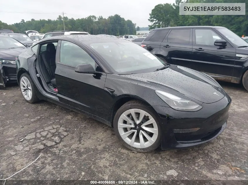 2023 Tesla Model 3 Rear-Wheel Drive VIN: 5YJ3E1EA8PF583483 Lot: 40056858