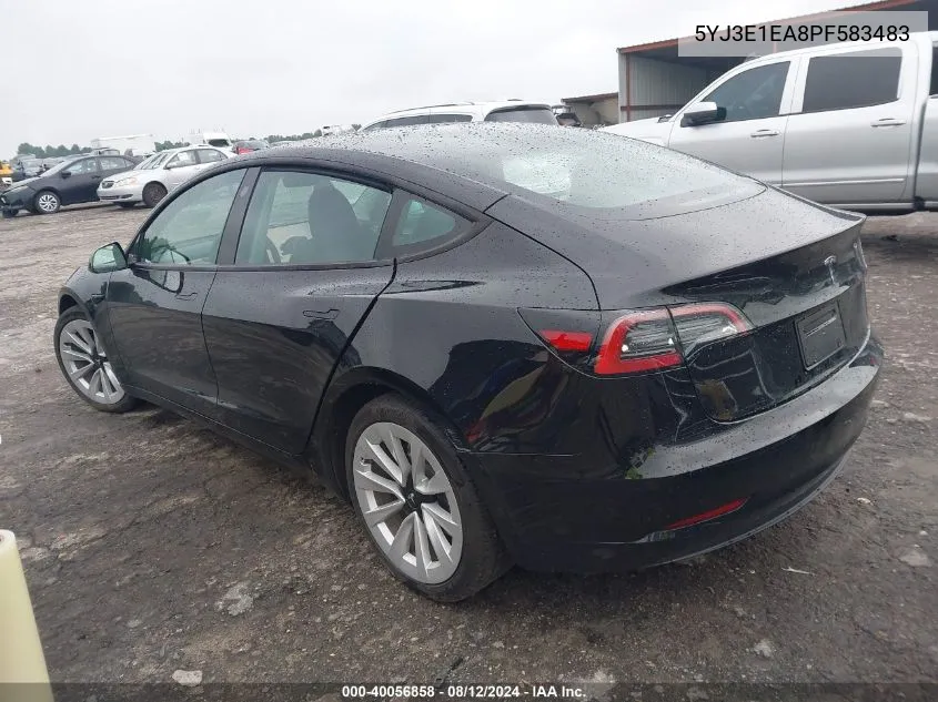 2023 Tesla Model 3 Rear-Wheel Drive VIN: 5YJ3E1EA8PF583483 Lot: 40056858