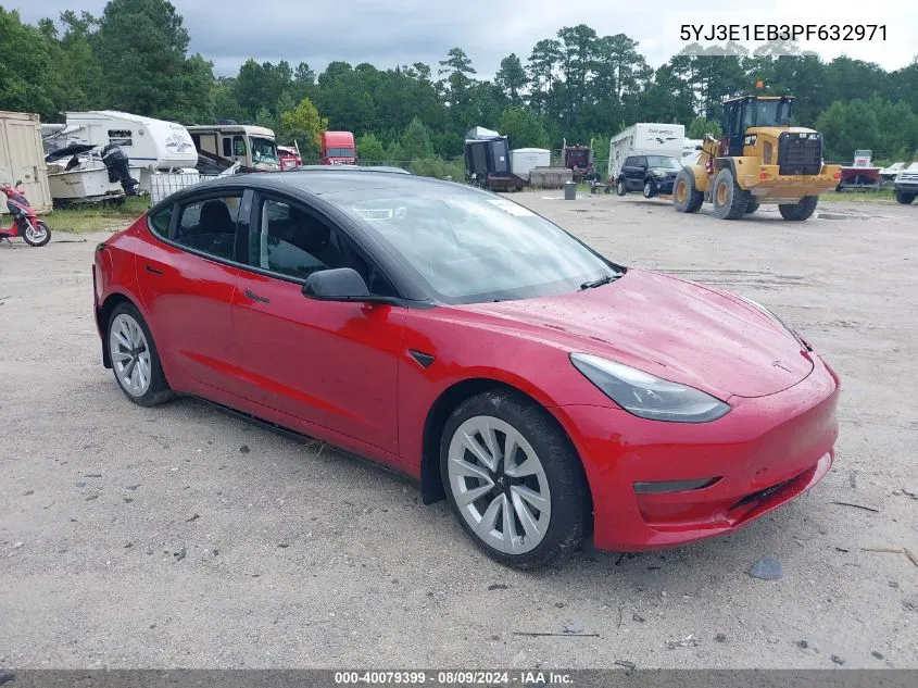 2023 Tesla Model 3 Long Range Dual Motor All-Wheel Drive VIN: 5YJ3E1EB3PF632971 Lot: 40079399