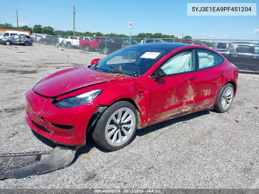 2023 Tesla Model 3 Rear-Wheel Drive VIN: 5YJ3E1EA9PF451204 Lot: 40088074