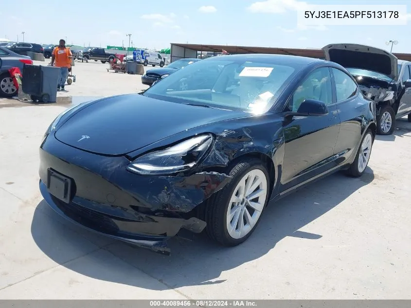 5YJ3E1EA5PF513178 2023 Tesla Model 3 Rear-Wheel Drive