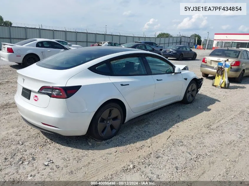 2023 Tesla Model 3 Rear-Wheel Drive VIN: 5YJ3E1EA7PF434854 Lot: 40119082