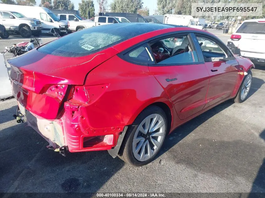 2023 Tesla Model 3 Rear-Wheel Drive VIN: 5YJ3E1EA9PF695547 Lot: 40100334