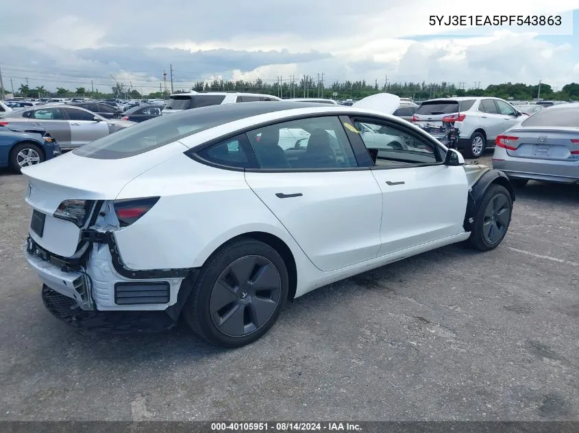 5YJ3E1EA5PF543863 2023 Tesla Model 3 Rear-Wheel Drive