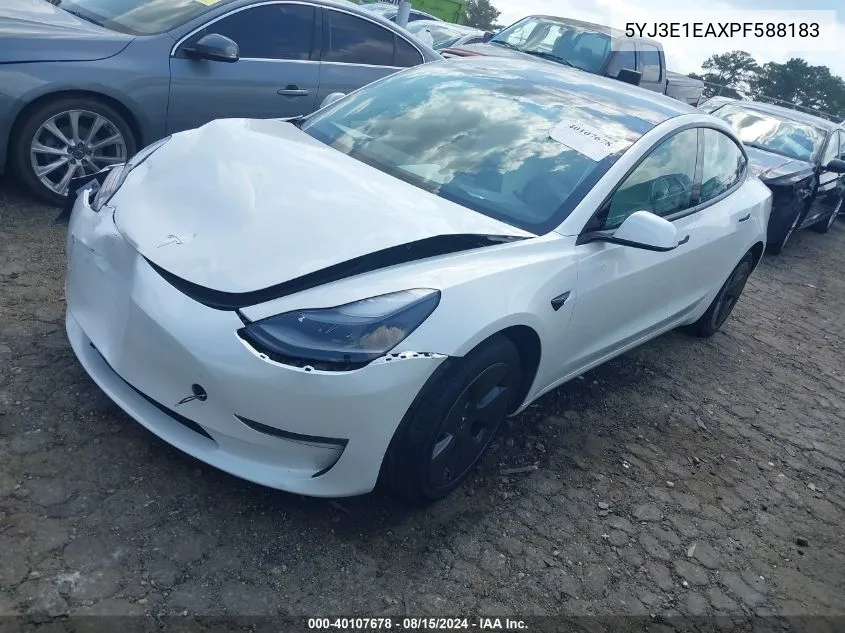 2023 Tesla Model 3 Rear-Wheel Drive VIN: 5YJ3E1EAXPF588183 Lot: 40107678