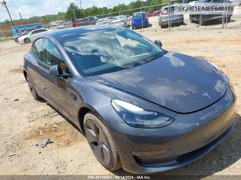 2023 Tesla Model 3 VIN: 5YJ3E1EA4PF648488 Lot: 40108503