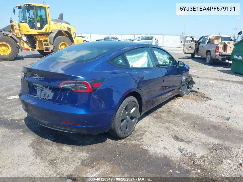 5YJ3E1EA4PF679191 2023 Tesla Model 3 Rear-Wheel Drive