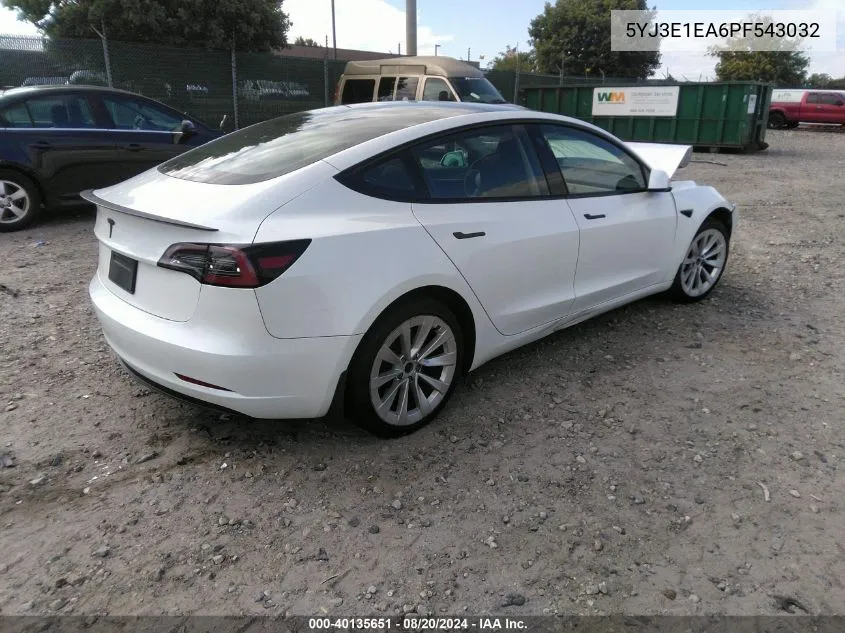 5YJ3E1EA6PF543032 2023 Tesla Model 3