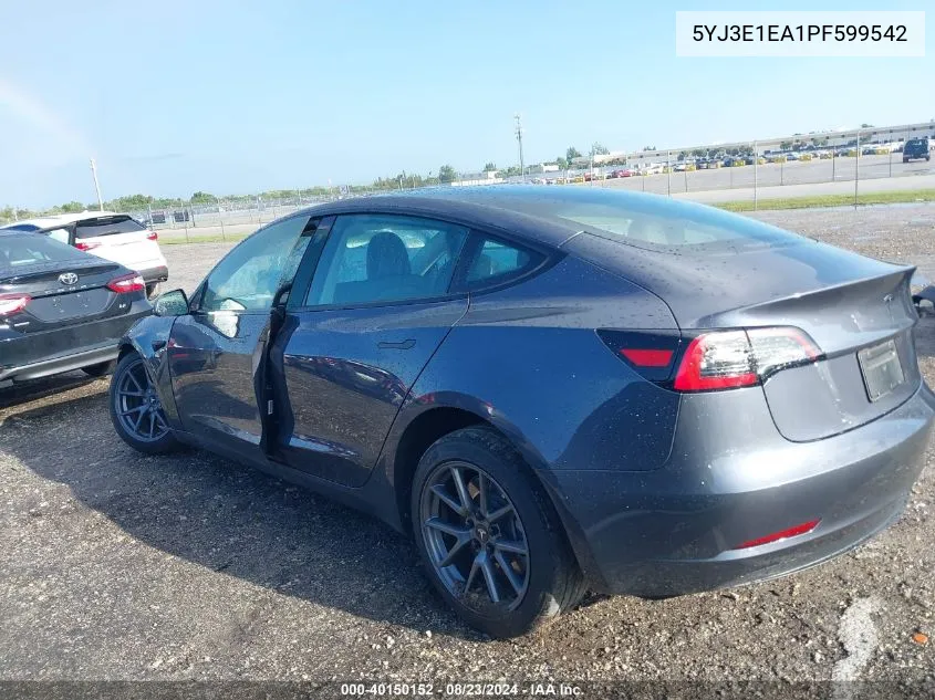 5YJ3E1EA1PF599542 2023 Tesla Model 3 Rear-Wheel Drive