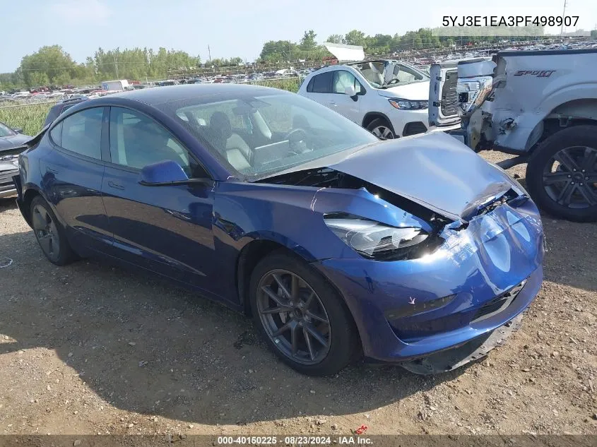 2023 Tesla Model 3 VIN: 5YJ3E1EA3PF498907 Lot: 40150225