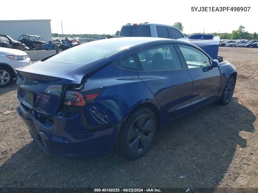 2023 Tesla Model 3 VIN: 5YJ3E1EA3PF498907 Lot: 40150225