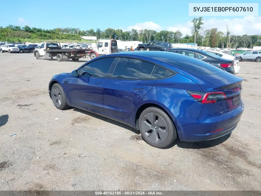 5YJ3E1EB0PF607610 2023 Tesla Model 3