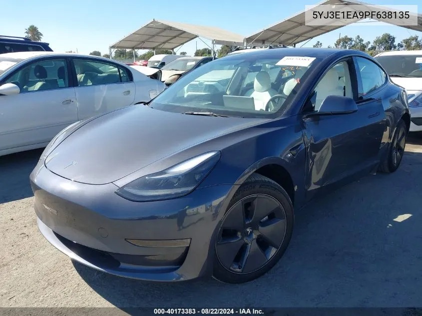 2023 Tesla Model 3 Rear-Wheel Drive VIN: 5YJ3E1EA9PF638135 Lot: 40173383