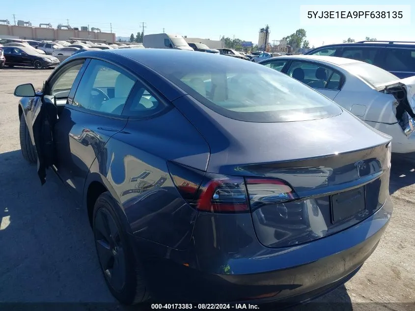 5YJ3E1EA9PF638135 2023 Tesla Model 3 Rear-Wheel Drive