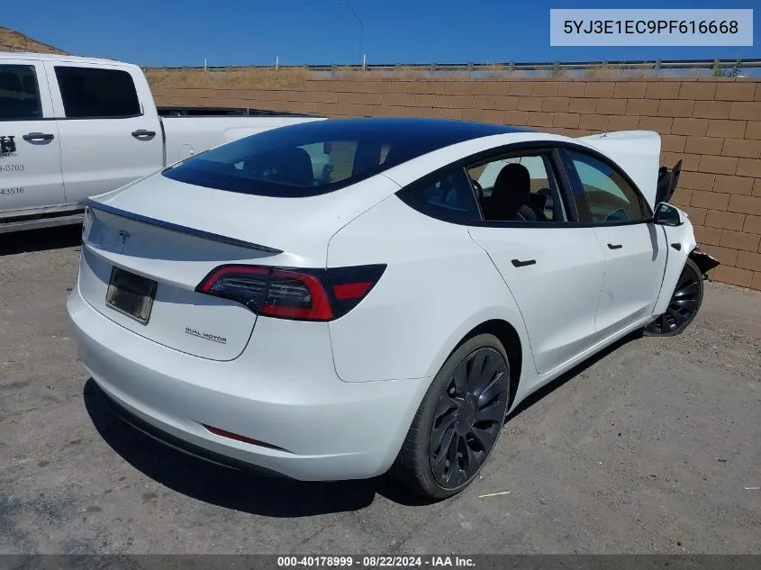 2023 Tesla Model 3 Performance Dual Motor All-Wheel Drive VIN: 5YJ3E1EC9PF616668 Lot: 40178999