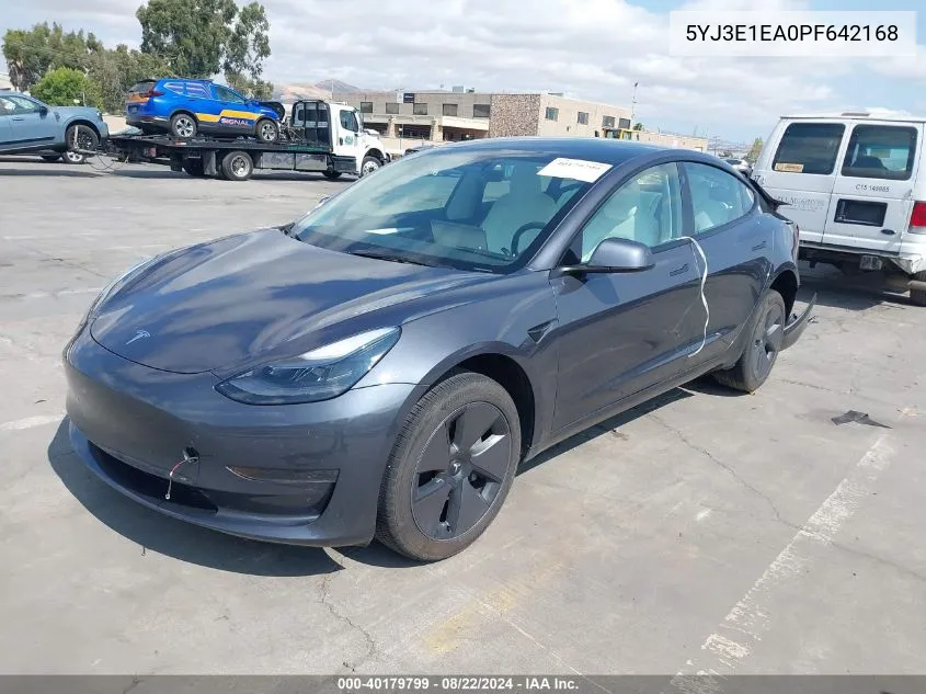 2023 Tesla Model 3 Rear-Wheel Drive VIN: 5YJ3E1EA0PF642168 Lot: 40179799