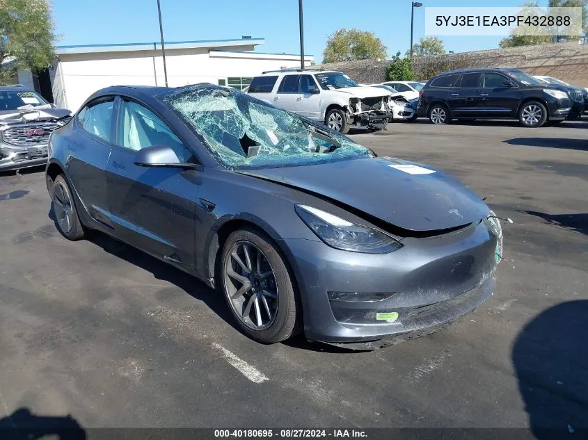 5YJ3E1EA3PF432888 2023 Tesla Model 3 Rear-Wheel Drive