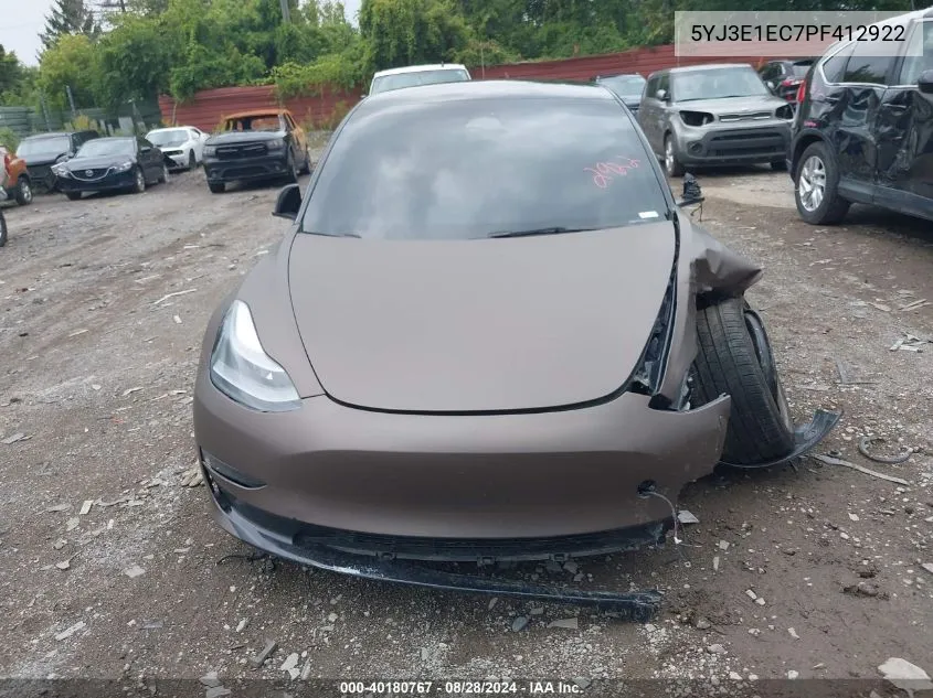 2023 Tesla Model 3 Performance Dual Motor All-Wheel Drive VIN: 5YJ3E1EC7PF412922 Lot: 40180767