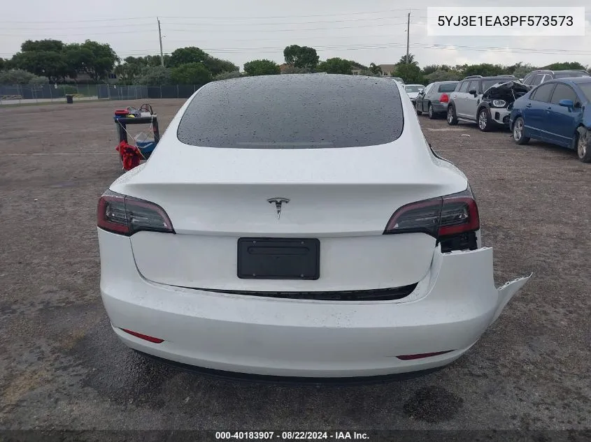 2023 Tesla Model 3 Rear-Wheel Drive VIN: 5YJ3E1EA3PF573573 Lot: 40183907