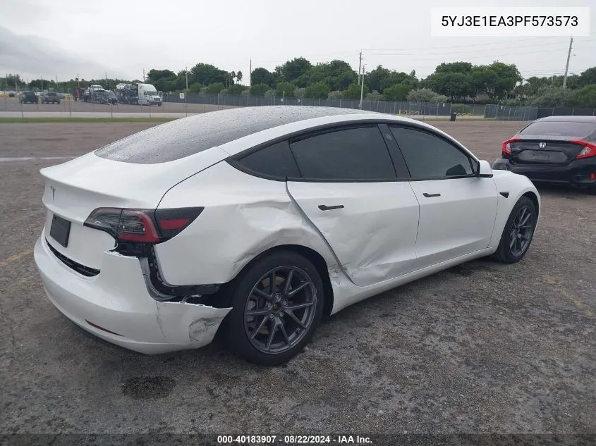 2023 Tesla Model 3 Rear-Wheel Drive VIN: 5YJ3E1EA3PF573573 Lot: 40183907