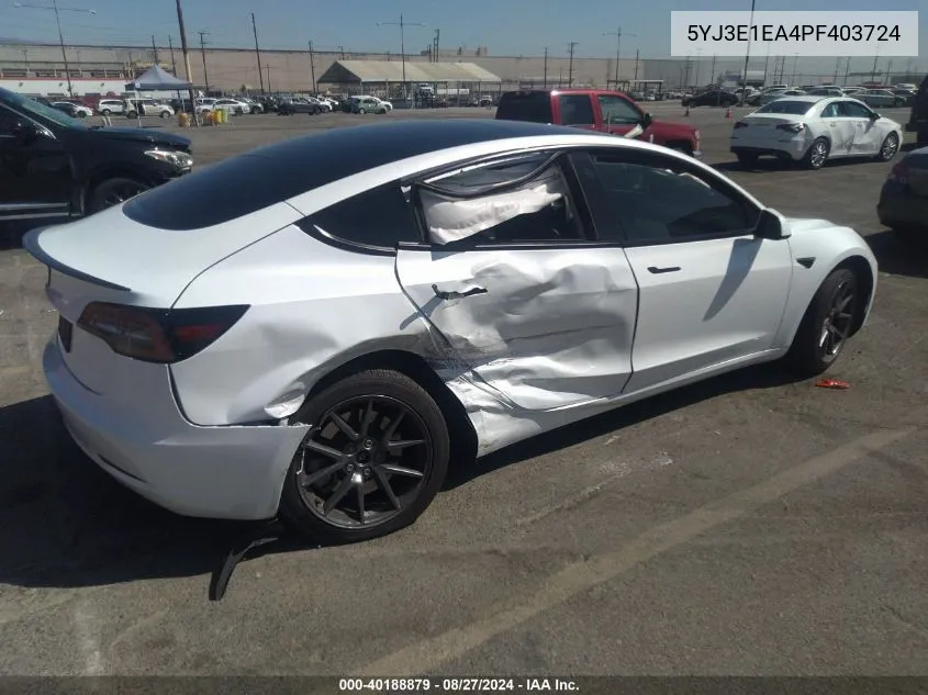 5YJ3E1EA4PF403724 2023 Tesla Model 3 Rear-Wheel Drive