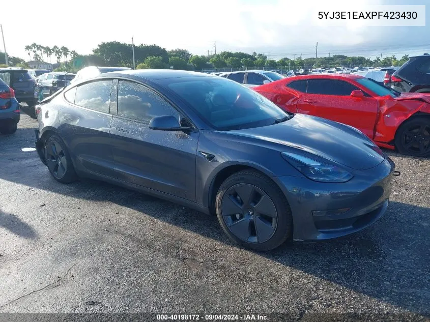 2023 Tesla Model 3 VIN: 5YJ3E1EAXPF423430 Lot: 40198172