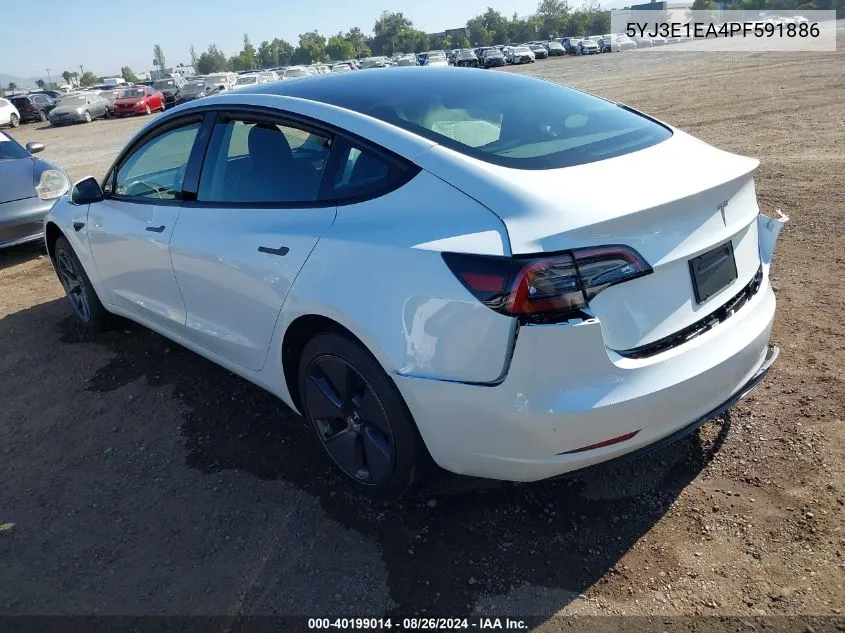 5YJ3E1EA4PF591886 2023 Tesla Model 3 Rear-Wheel Drive