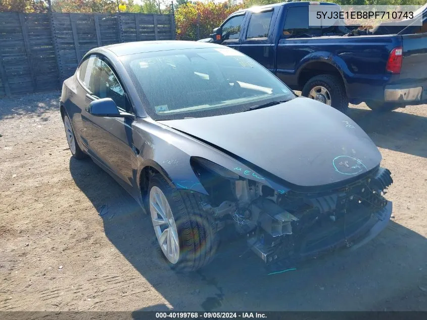 2023 Tesla Model 3 Long Range Dual Motor All-Wheel Drive VIN: 5YJ3E1EB8PF710743 Lot: 40199768