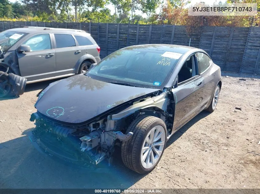 2023 Tesla Model 3 Long Range Dual Motor All-Wheel Drive VIN: 5YJ3E1EB8PF710743 Lot: 40199768