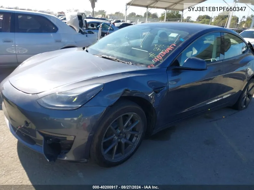 2023 Tesla Model 3 Long Range Dual Motor All-Wheel Drive VIN: 5YJ3E1EB1PF660347 Lot: 40200917