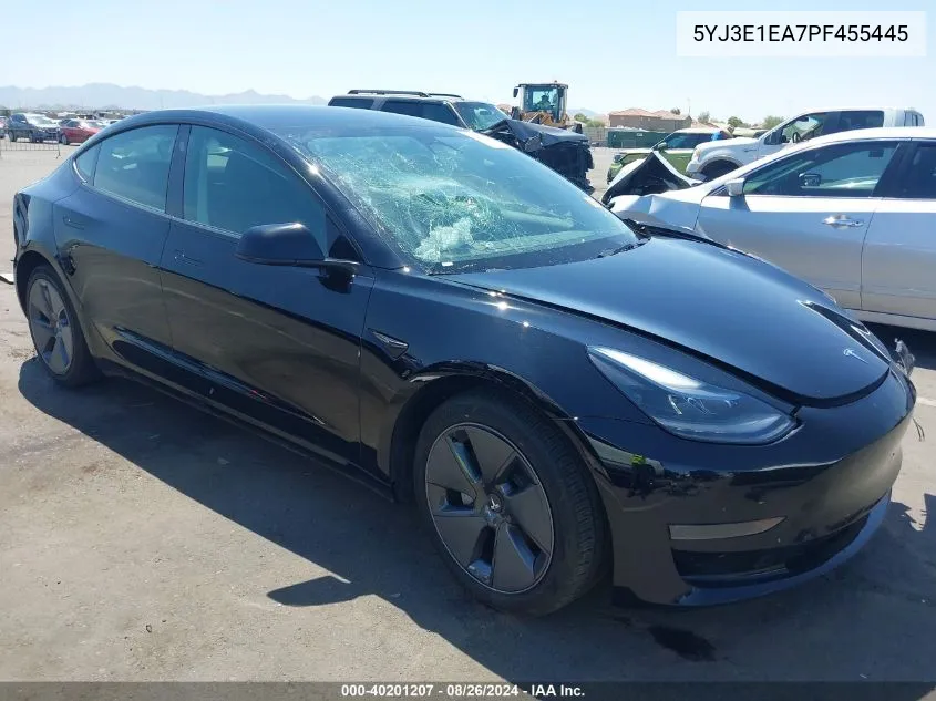 2023 Tesla Model 3 Rear-Wheel Drive VIN: 5YJ3E1EA7PF455445 Lot: 40201207