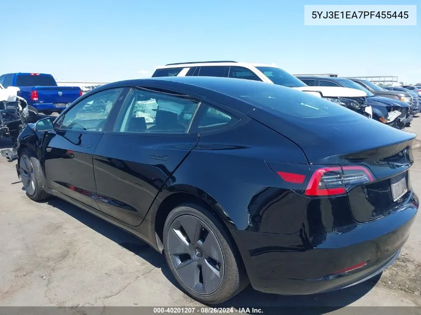 2023 Tesla Model 3 Rear-Wheel Drive VIN: 5YJ3E1EA7PF455445 Lot: 40201207