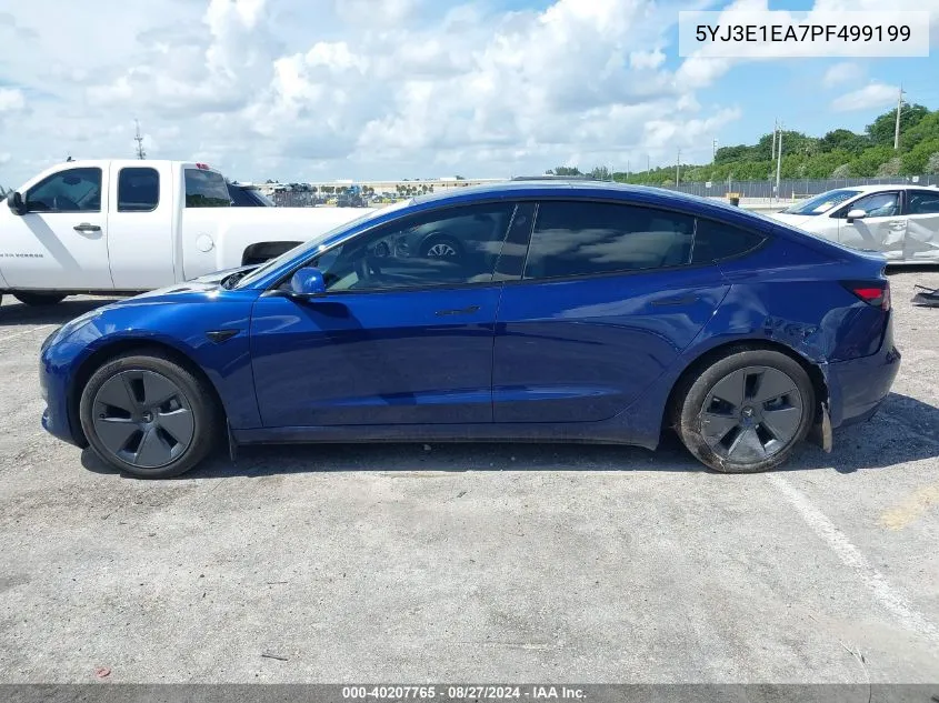 2023 Tesla Model 3 Rear-Wheel Drive VIN: 5YJ3E1EA7PF499199 Lot: 40207765